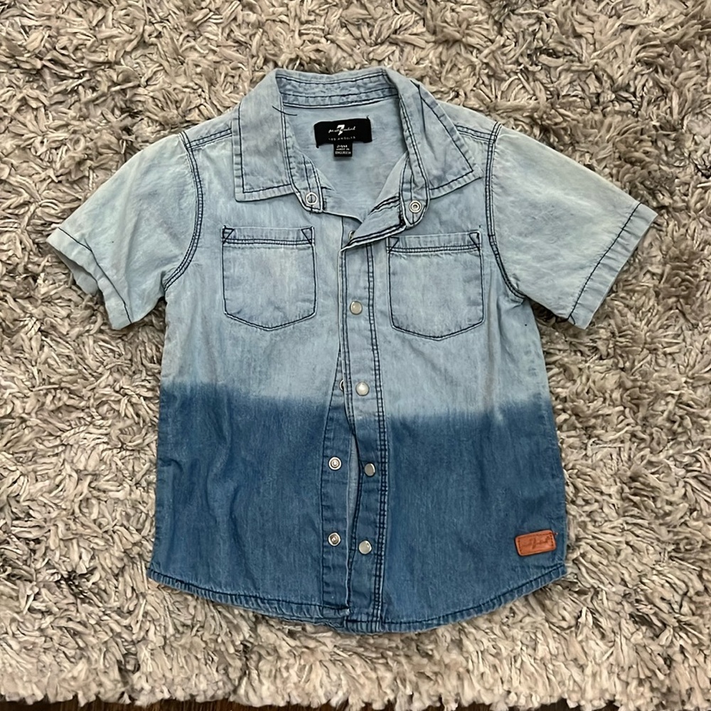 7  for all mankind blue denim shirt.